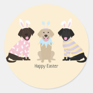 Gelukkige Pasen Labrador Retriever Honden Ronde Sticker