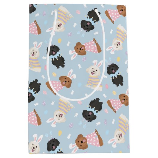 Gelukkige Pasen Maltipoo Honden Medium Cadeauzakje (Voorkant)