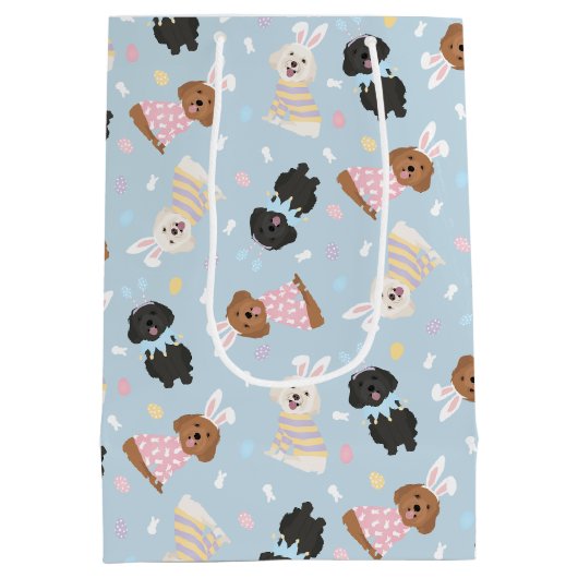 Gelukkige Pasen Maltipoo Honden Medium Cadeauzakje (Achterkant)