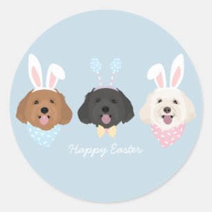 Gelukkige Pasen Maltipoo Honden Ronde Sticker