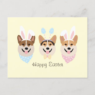 Gelukkige Pasen Pembroke Welsh Corgi Dogs Briefkaart