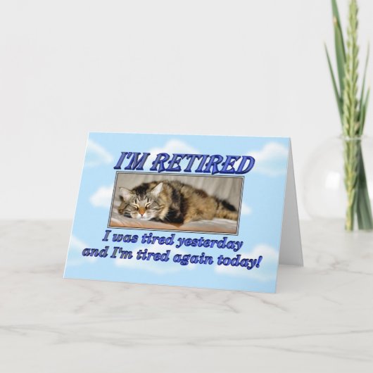 Gelukkige Pensioen Verlaat het werk Slaapkat Kaart (Voorkant)