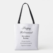 Gelukkige pensionering en naam jaren van dienst ge draagtas (Achterkant)