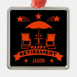 Gelukkige pensionering metalen ornament