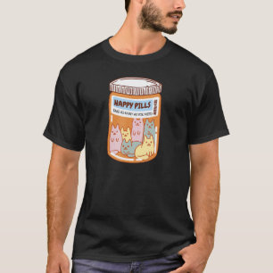 Gelukkige Pillen Kat Leuke Geestelijke Gezondheid T-shirt