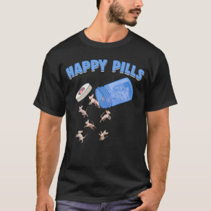 Gelukkige Pillen Sphynx Kat Kitten Katachtige T-shirt