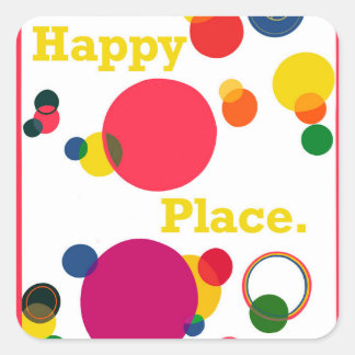 Gelukkige Plaats Vierkante Sticker
