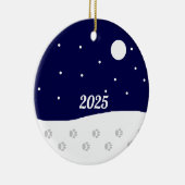 Gelukkige Plattelandswinter Keramisch Ornament (Rechts)