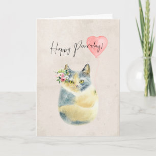 gelukkige poe dag cute kat verjaardagskaart kaart