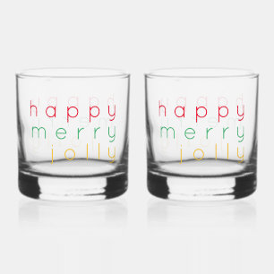 GELUKKIGE PRETTIGE VROLIJKE Rotsbril (2) Whisky Glas