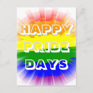 Gelukkige Pride-dagen Borstende Regenboogvlag Gay Briefkaart