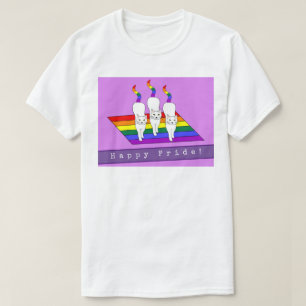 Gelukkige Pride LGBT Katten Met Regenboogvlag T-shirt