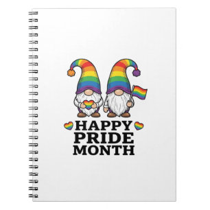 Gelukkige Pride Maand Gnome Vintage Regenboog Shir Notitieboek