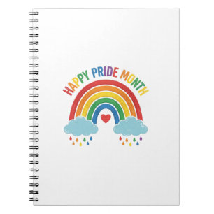 Gelukkige Pride Maand Regenboog Vintage Graveerdec Notitieboek