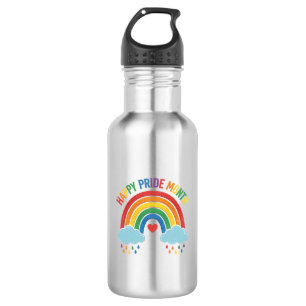 Gelukkige Pride Maand Regenboog Vintage Gravure On Waterfles