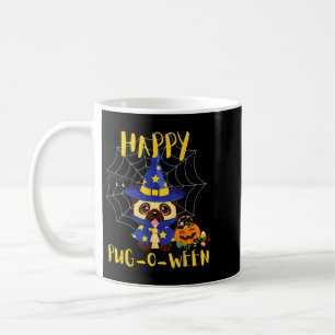 Gelukkige Pug-O-Ween Grappige Hond Pug Halloween Koffiemok