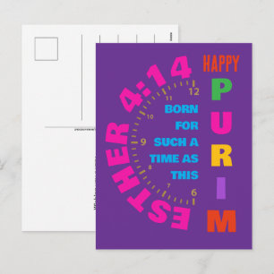 GELUKKIGE PURIM Ester 4:14 Voor Zulk Een Tijd Als Feestdagenkaart