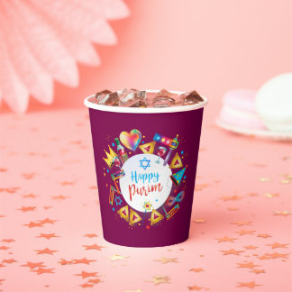Gelukkige Purim-mandje geschenken, decoratie, orna Papieren Bekers