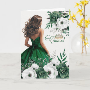 Gelukkige Quinceanera 15e verjaardag Smaragdgroen Kaart