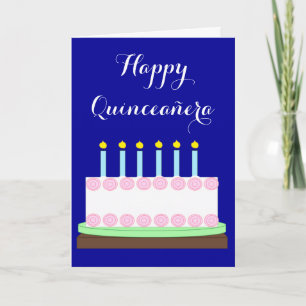 Gelukkige Quinceañera: Donkerblauwe Blanco Kaart