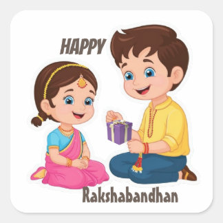 Gelukkige Rakshabandhan Sticker Vier Verwant