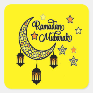 Gelukkige Ramadan Kareem en Eid Mubarak 2024 Vierkante Sticker