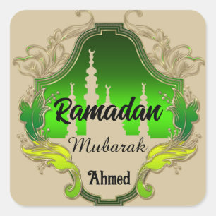 Gelukkige Ramadan Mubarak Kareem gepersonaliseerd Vierkante Sticker