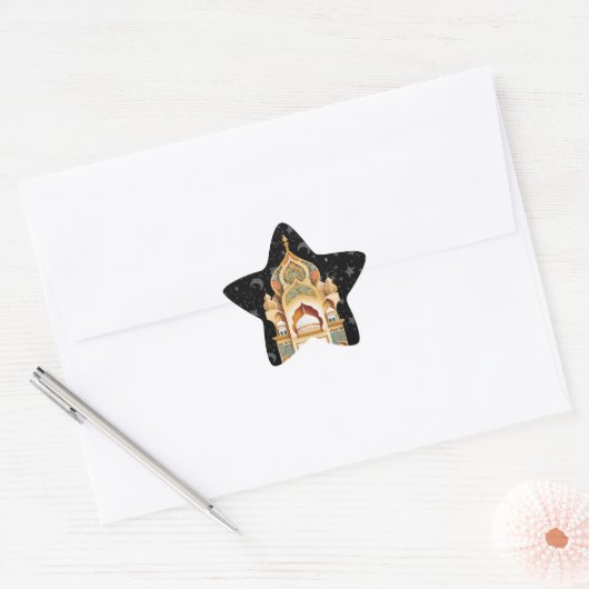 gelukkige Ramadan Ster Sticker (Envelop)