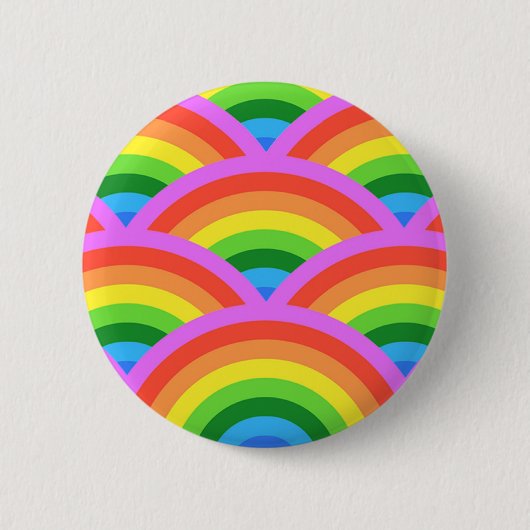Gelukkige Regenboog Ronde Button 5,7 Cm (Voorkant)