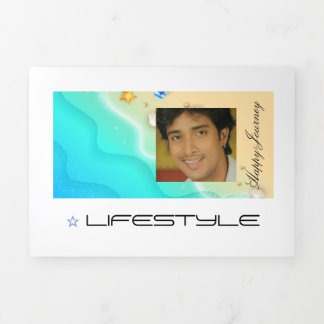 Gelukkige reis-levensstijl drieluik kaart