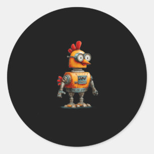 Gelukkige Robot Kip Met Ai Voor Slimme Robots Lief Ronde Sticker