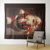 Gelukkige Running Santa Wandkleed (In Situ (horizontaal))