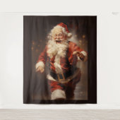 Gelukkige Running Santa Wandkleed (Voorkant)