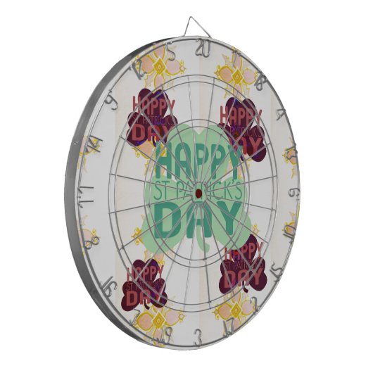 Gelukkige Saint Patrick's Day Mooie Art Print Dartbord (Voorkant Links)