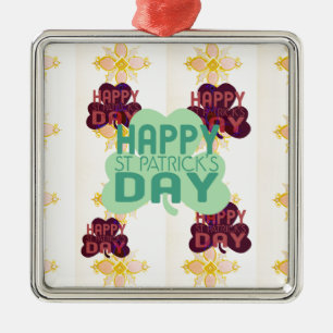 Gelukkige Saint Patrick's Day Mooie Art Print Metalen Ornament