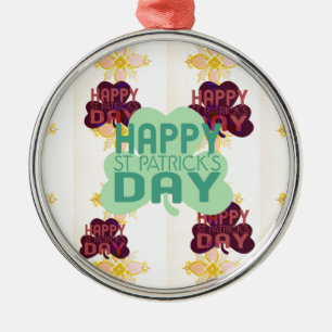 Gelukkige Saint Patrick's Day Mooie Art Print Metalen Ornament
