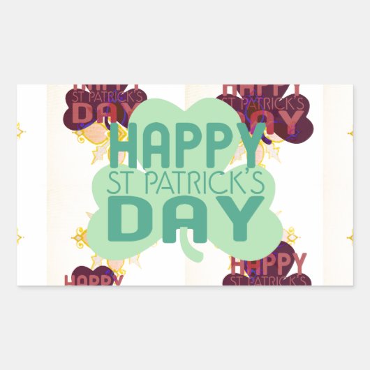 Gelukkige Saint Patrick's Day Mooie Art Print Rechthoekige Sticker (Voorkant)