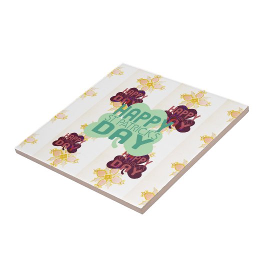 Gelukkige Saint Patrick's Day Mooie Art Print Tegeltje (Zijkant)