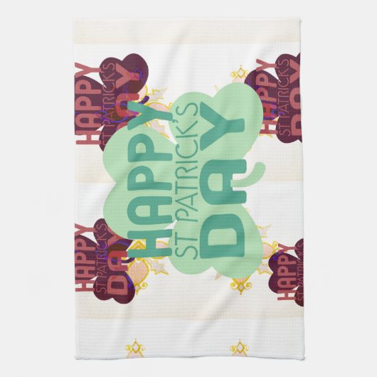 Gelukkige Saint Patrick's Day Mooie Art Print Theedoek (Verticaal)