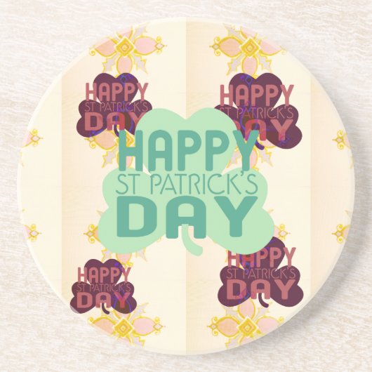 Gelukkige Saint Patrick's Day Mooie Art Print Zandsteen Onderzetter (Voorkant)