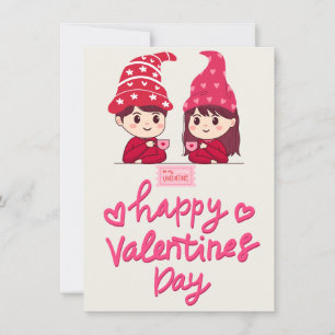 gelukkige san valentijnsdag minnaars die koffie dr feestdagenkaart