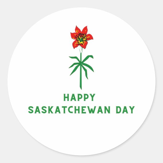 GELUKKIGE SASKATCHEWAN DAG RONDE STICKER (Voorkant)