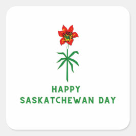 GELUKKIGE SASKATCHEWAN DAG VIERKANTE STICKER