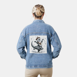 Gelukkige Schotse kerst otter kerst Denim Jacket