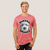 gelukkige sheepadodle-tekst Tri-Blend shirt (Voorkant volledig)