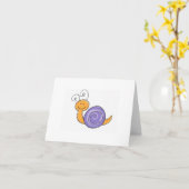 Gelukkige Slak notecard Kaart (Gele Bloem)