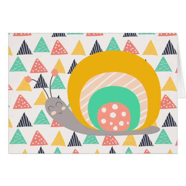 Gelukkige slak op driehoeken (Voorkant Horizontaal)