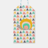 Gelukkige slak op driehoeken cadeaulabel (Voorkant)