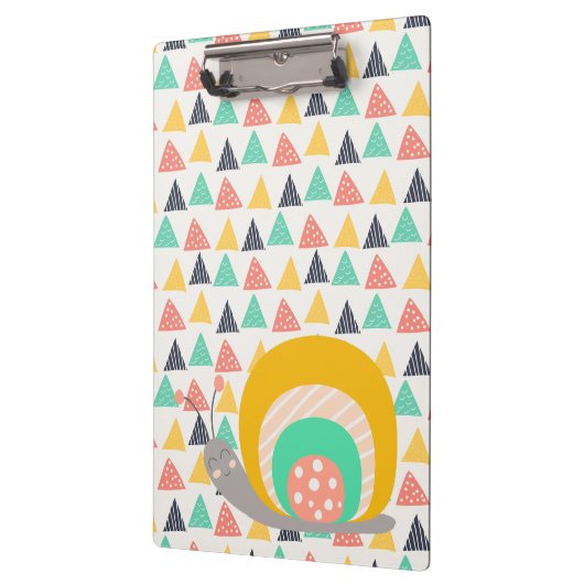 Gelukkige slak op driehoeken klembord (Links)