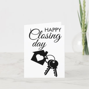 Gelukkige sluitingsdag Vastgoed Opgevouwen Dank u  Bedankkaart